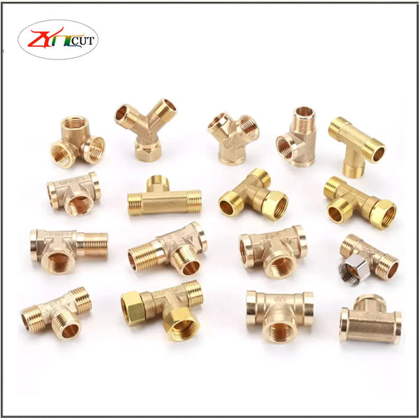 20mm 25mm Pipe Joint Inner Outer Wire Three-way All Copper Household Thickened T-Y Type Flexible Joint Movable Brass joint