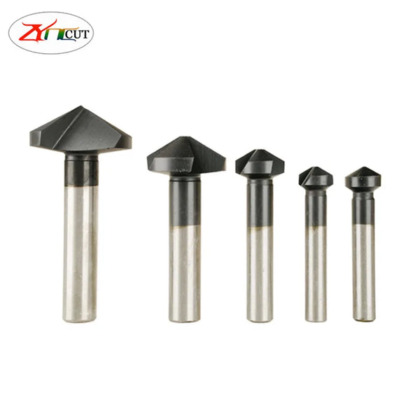 6.3-50mm 120 degree  Straight shank chamfering cutter three-edge chamfering drill reaming round hole trimmer countersunk head