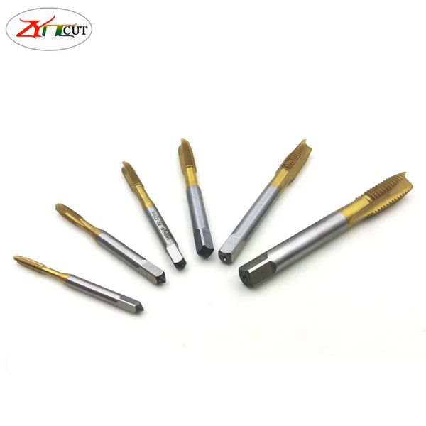 6PCS/SET M3/M4/M5/M6/M8/M10 Taper for stainless steel spiral blind hole machine tap Chinese Standard Metric Spiral Tapping