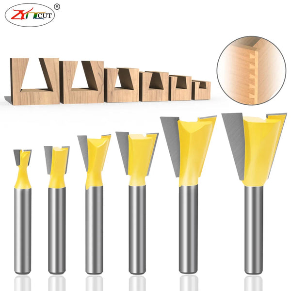 6mm 6.35mm 8mm 12.7mm Shank Dovetail Joint Router Bits 14 Degree Woodworking Engraving Milling Cutters For Wood Tungsten Cutter