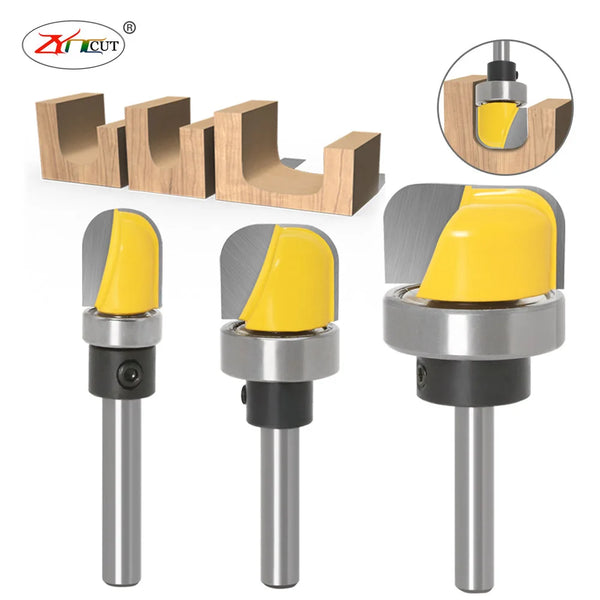 6mm 6.35mm 8mm Shank Bowl & Tray Router Bit 1-1/8" Diameter Round Nose Milling Cutter Woodworking Corner Rounding Router Bit