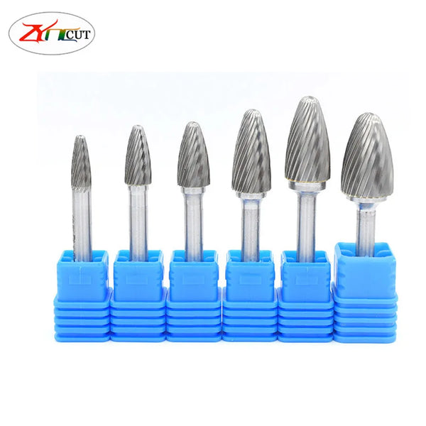 6pcs set 6 8 10 12 14 16mm single slot Electric knife with metal grinding head,Metal tungsten steel grinding head rotary file