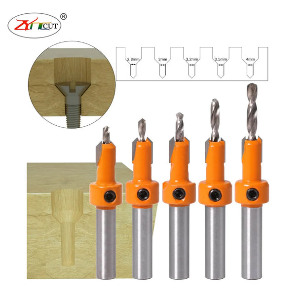 Drill M3x8 M3.2x8 M3.5x8 M4.0x8 Woodworking self tapping screw countersunk drill Countersunk stepped drill for wood screw holes