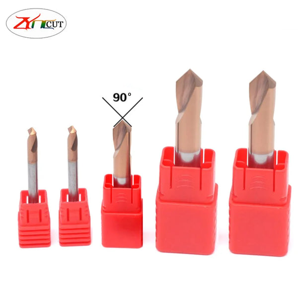 HRC55 End Mill 3/4/5/6/8/10/12mm 90 Degree High Hardness Cemented Carbide Centering Positioning chamfer Bit,Metal Processing Bit