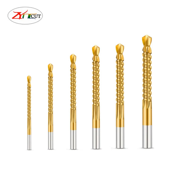 HSS Drill Bit Multifunctional high speed steel sawtooth Twist Drill bit Sawtooth Drill for Woodworking Drilling and Slotting