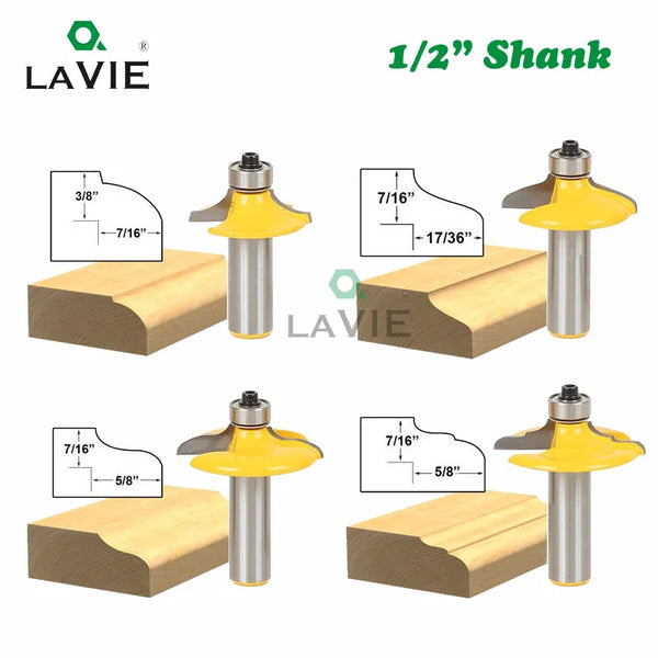 1pc 12mm  1/2 Shank Drawer Face Mill Round Over with Beading Edging Router Bit Set C3 Carbide Tipped Woodworking MC03060