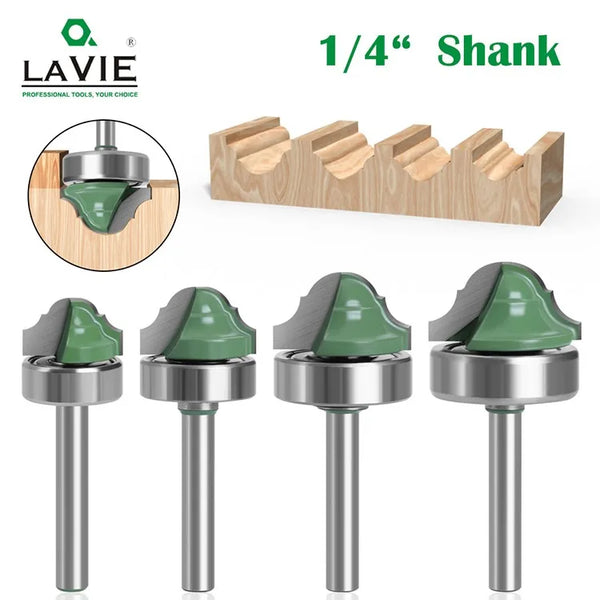 1pc 6.35mm Shank Double Roman Ogee Edging Router Bit Bearing Wood Line Knife Milling Cutter For Wood Hobbing MC01180