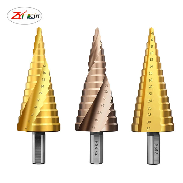 Pagoda Drill  4-12 4-20 4-32mm Step Drill Multifunctional spiral straight groove titanium and cobalt plated stepped bit