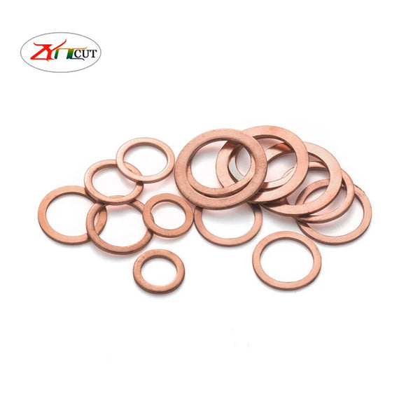 Red Copper Washer Gasket Nut and Bolt Set Flat Ring Seal Assortment Kit with Box M5 M6 M8 M10 M12 M14 for Sump Plugs