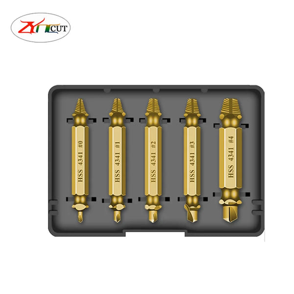 Ti plating Damaged Screw Extractor Drill Bit Set Stripped Broken Screw Bolt Remover Extractor Easily Take Out Demolition Tools