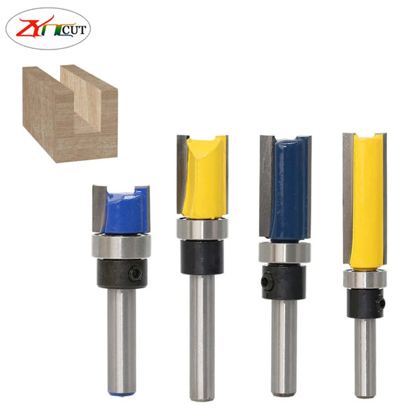Woodworking milling cutter with bearing straight cutter 1/2in 1/4in 3/4in 12.7mm woodworking tools Woodworking trimming knife