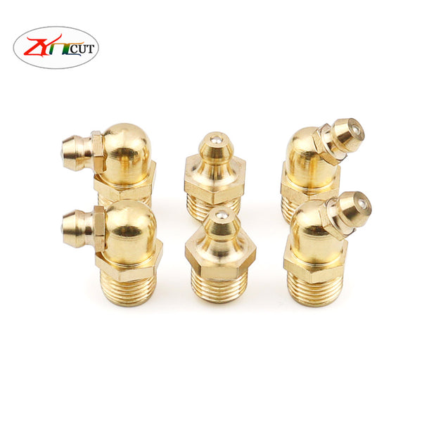 Brass nozzle 45 degree curved nozzle middle straight 90 degree universal high pressure resistant oil gun head injection valve