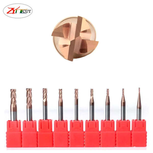 фреза по металлу 1.1-9.0mm HRC55 Milling Cutter Four edge decimal point non-standard carbide tungsten steel Flat bottom End mill