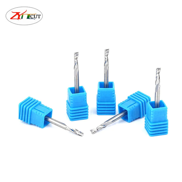 1 2 3.175/4/5/6mm Single edge spiral milling cutter acrylic PVC density board solid wood aluminum alloy carving milling cutter