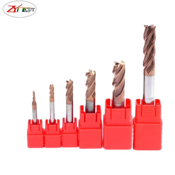 фреза 1/2/3/4/5/6/8/10/12/16/20mm Milling Cutter HRC55 Four-edge high hardness Tungsten steel coating flat-end Milling Cutter