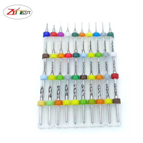 10Pcs/set 0.1 0.15 0.2 0.25mm Special drill for melt blown cloth mould, PCB circuit board bit fixed shank carbide carving bit