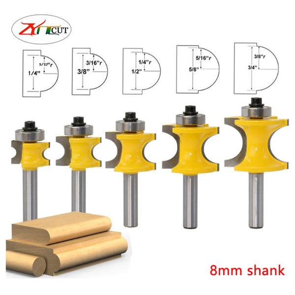 8mm Shank Bearing Semicircular Cutter Ball Cutter Wood Cutter Semicircular Knife Engraving Machine Woodworking Milling Cutters