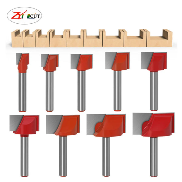 9 piece 6mm handle bottom cleaning cutter engraving machine woodworking milling cutter slotting cutter Flat end milling cutter