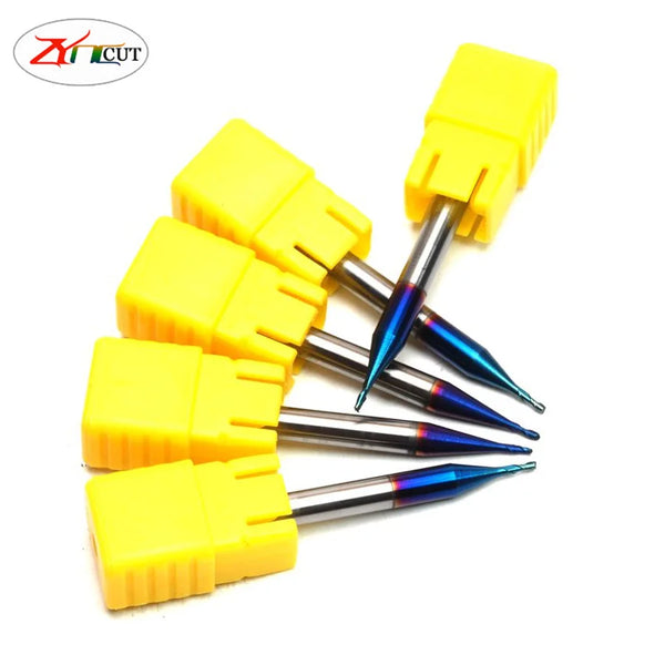 R0.2/0.3/.4/0.5/0.6/0.7/0.8/0.9mm HRC65 2 Flute Small diameter tungsten steel flat end milling cutter ball end milling cutter
